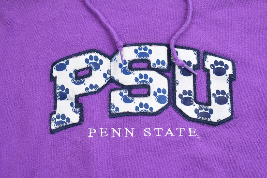 Vintage 1990s Penn State University Nittany Lions Collegiate Hoodie / Paw Prints / NCAA Sweatshirt / Sportswear / Americana