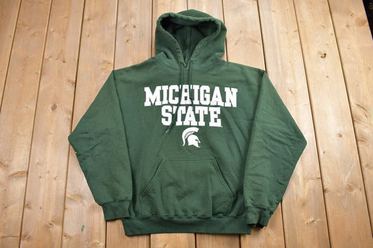 Vintage 1990s Michigan State University Collegiate Hoodie / NCAA Sweatshirt / Sportswear