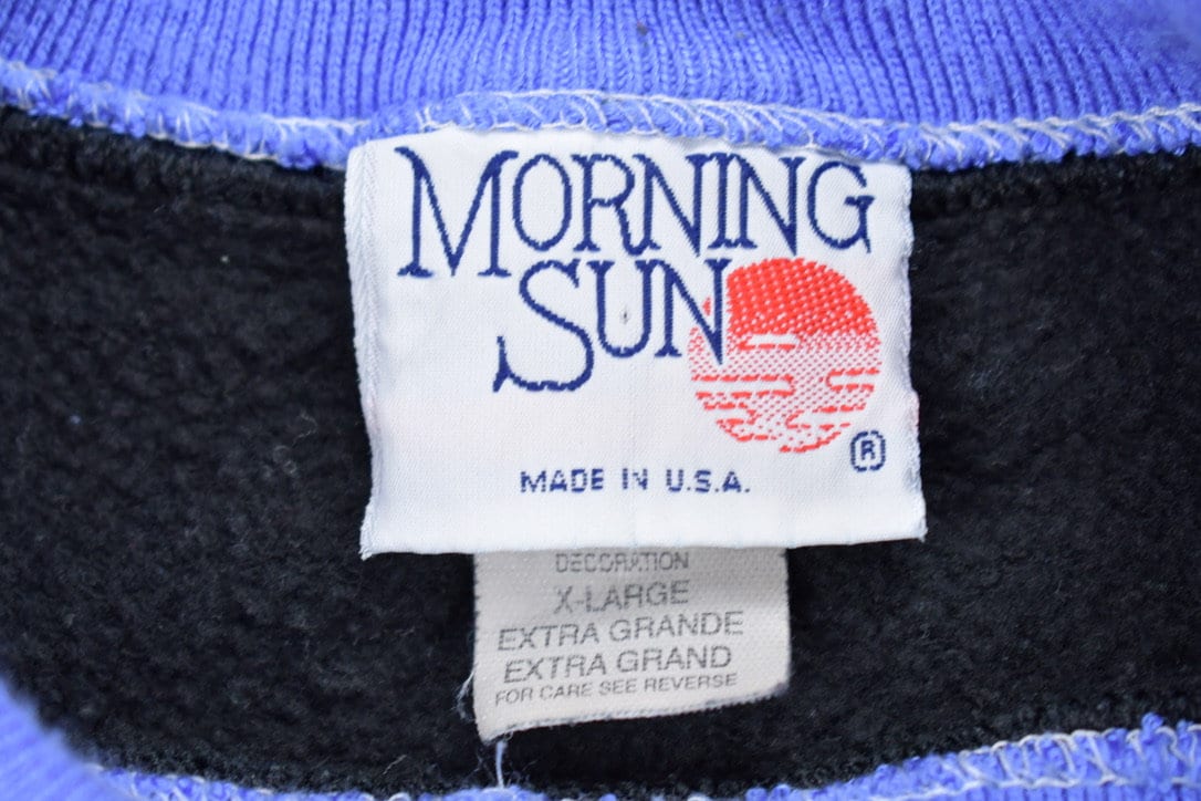 Vintage 1990s Morning Sun Flowers Collared Crewneck Sweater / 90s Crewneck / Pastel Grandma Sweater / Streetwear / Made In USA / Morning Sun