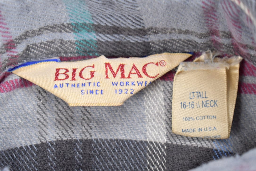 Vintage 1980s Big Mac Button Up Flannel / 1980s Button Up / Casual Wear / Workwear / Made In USA Flannel Shirt