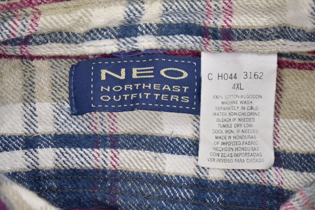 Vintage 1990s Northeast Outfitters Heavyweight Button Up Shirt / 1990s Button Up / Vintage Flannel / Plaid Flannel