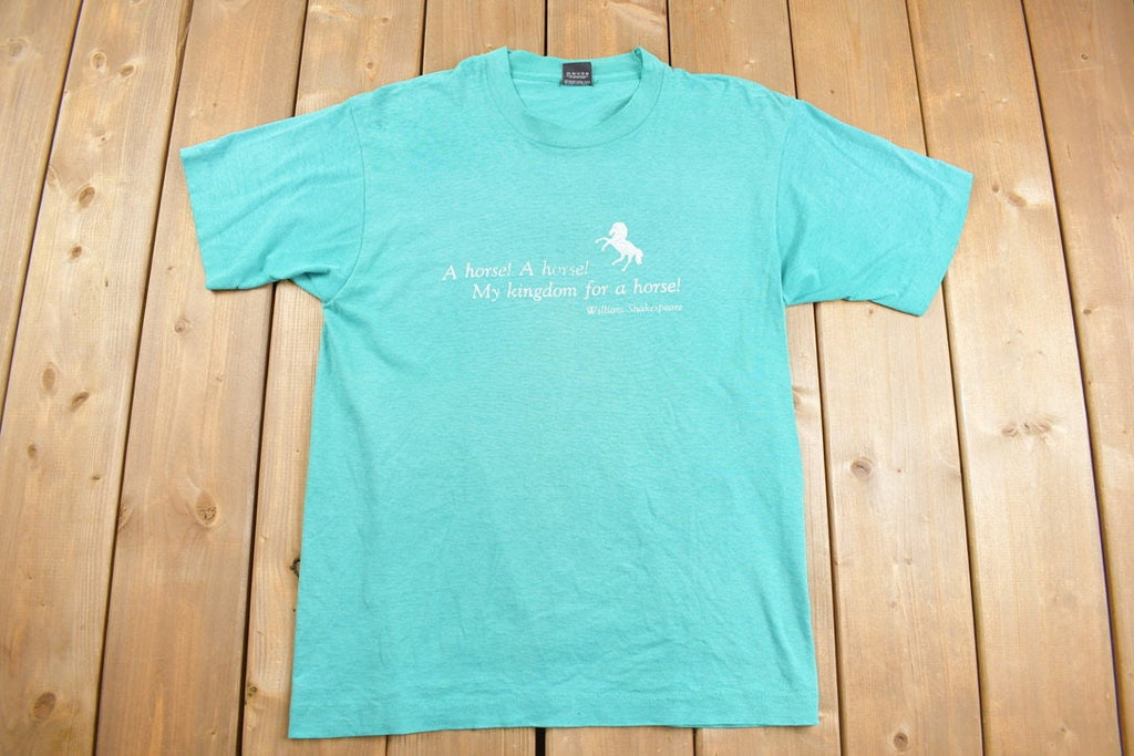 Vintage 1980s My Kingdom For A Horse Shakespeare Graphic T-Shirt