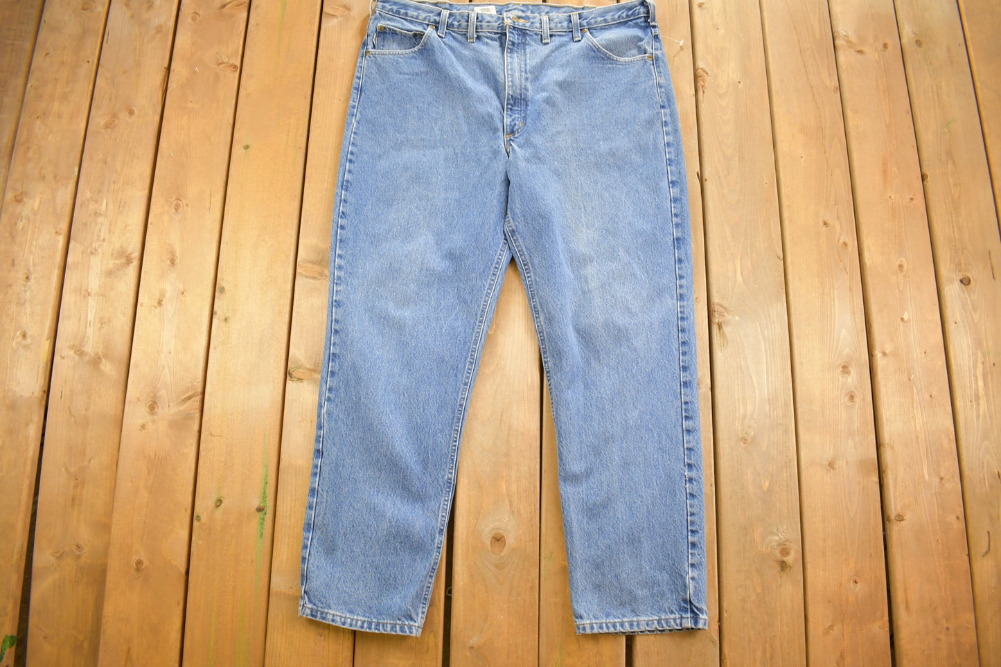 Vintage 1990s Carhartt Work Jeans Size 42 x 31 / 90s Carhartt / Light Wash / Distressed Carhartt / Vintage 90s Workwear