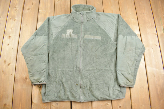 Vintage 1990s US Military Cold Weather Fleece Sweater / US Army / Gen III / Army Jacket / Polartec / Deep Pile Fleece / Size Large Regular