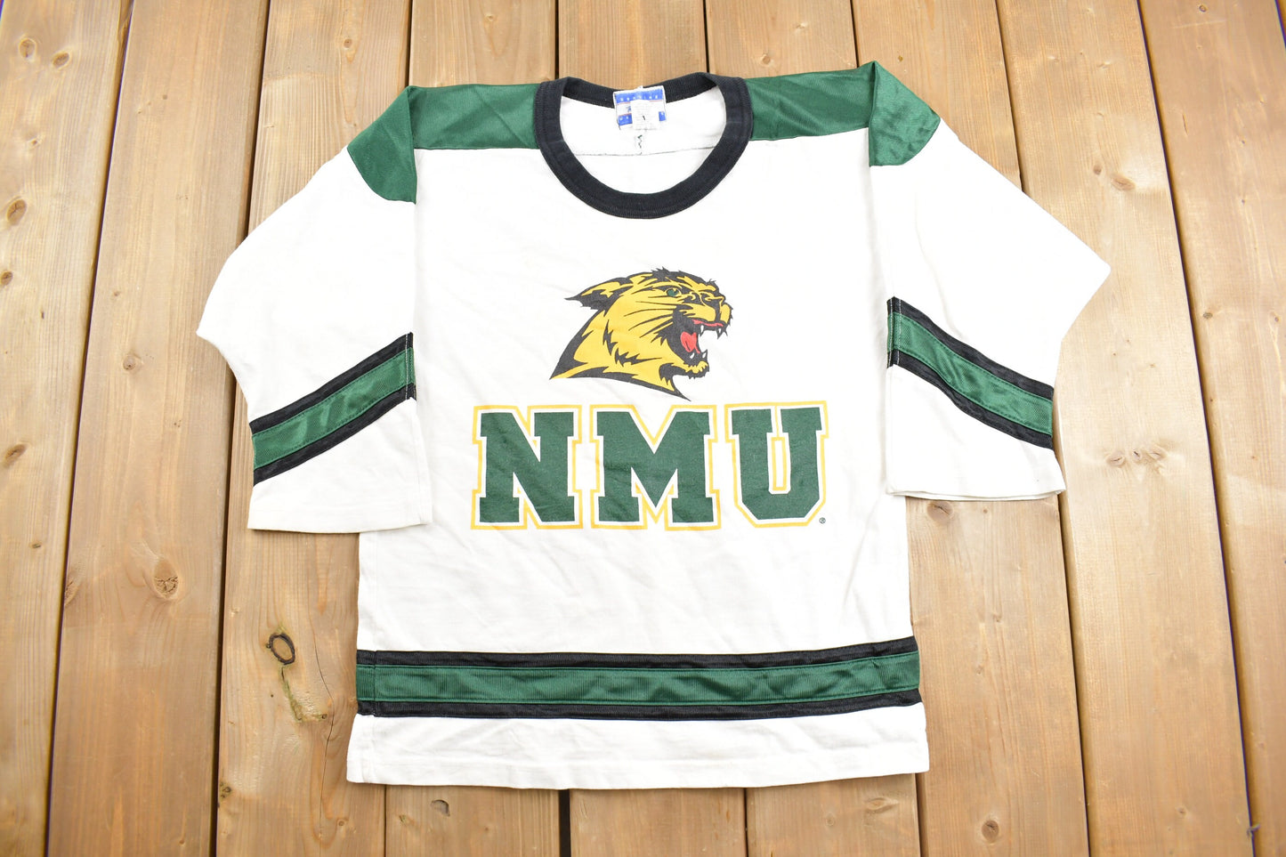 Vintage 1990s North Michigan University NCAA Hockey Jersey / Sportswear / Embroidered / Athleisure / Made In USA / Vintage NCAA / Collegiate