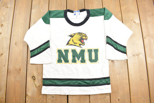 Vintage 1990s North Michigan University NCAA Hockey Jersey / Sportswear / Embroidered / Athleisure / Made In USA / Vintage NCAA / Collegiate