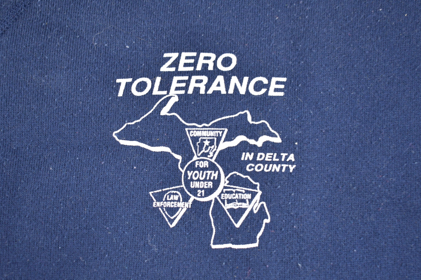 Vintage 1990s Zero Tolerance In Delta County Crewneck Sweatshirt / 90s Crewneck / Made In USA / Essential / Streetwear / 90s