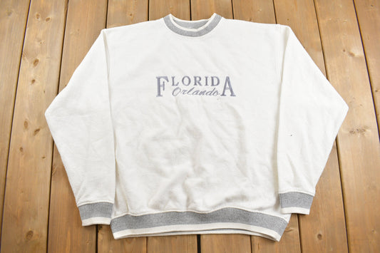 Vintage 1990s Florida Orlando Crewneck Sweatshirt / 90s Crewneck / Souvenir Sweater / Made in USA / Travel And Vacation / Florida Crewneck