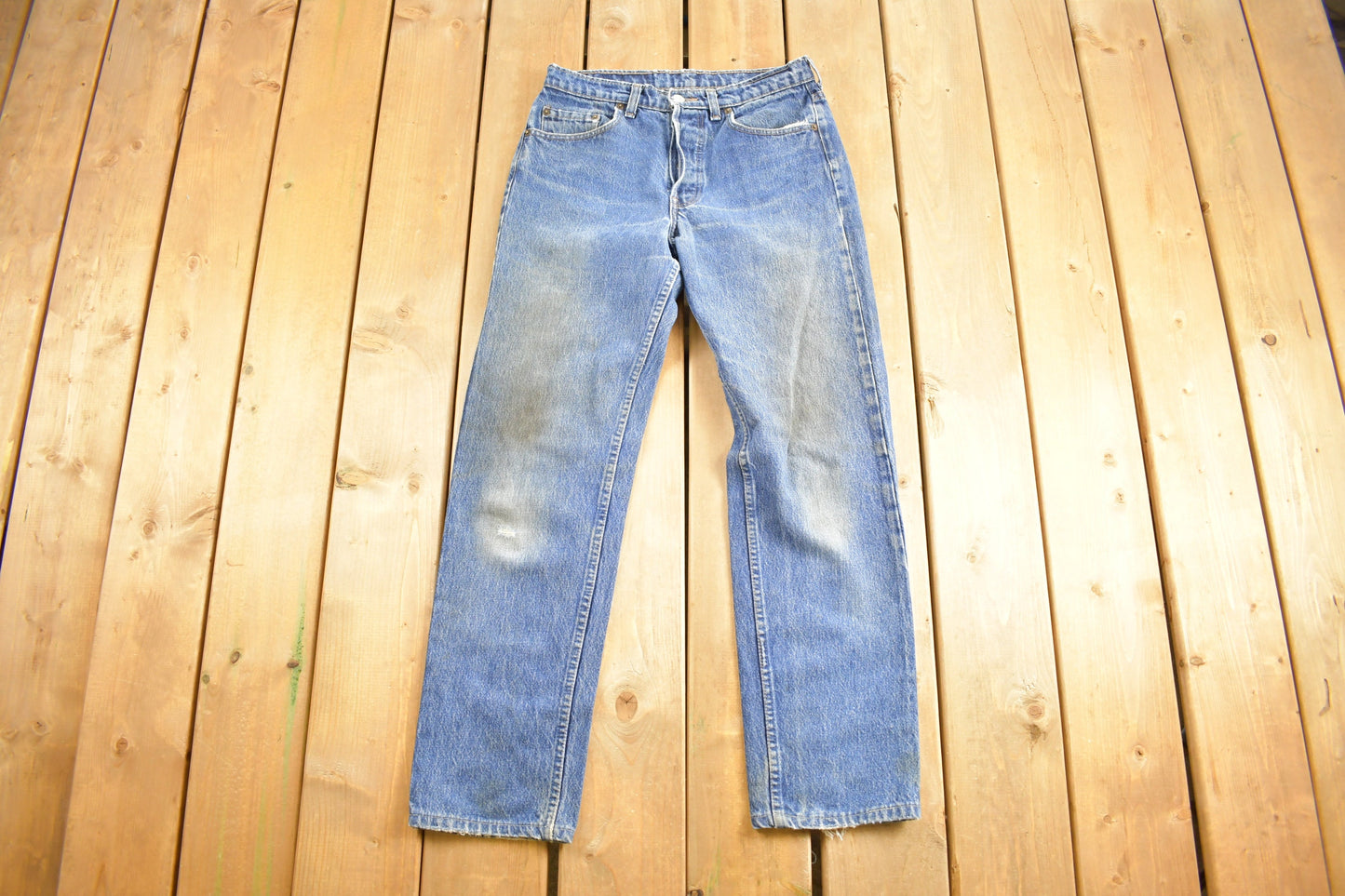 Vintage 1990s Levi's 501 Red Tab Jeans Size 30 x 29.5 / Blue / Mid Wash / Vintage Denim  / Made In USA / 80s Levi's / Straight Cut