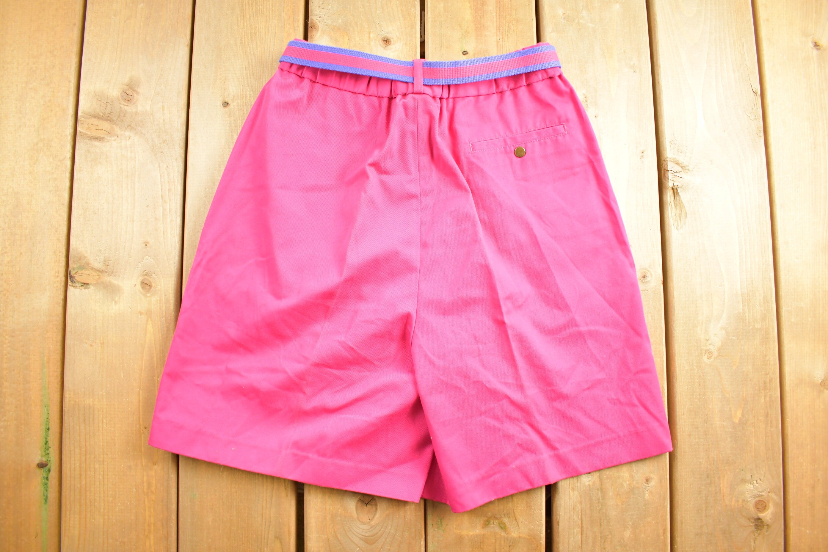 Vintage 1980s Astor One Pleated Striped Shorts Size 28 - 32 x 6.5