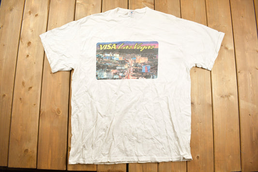 Vintage 1990s VISA Las Vegas Souvenir T Shirt / Streetwear / Vacation Tee / Travel T Shirt / Vintage Vegas T Shirt / VISA