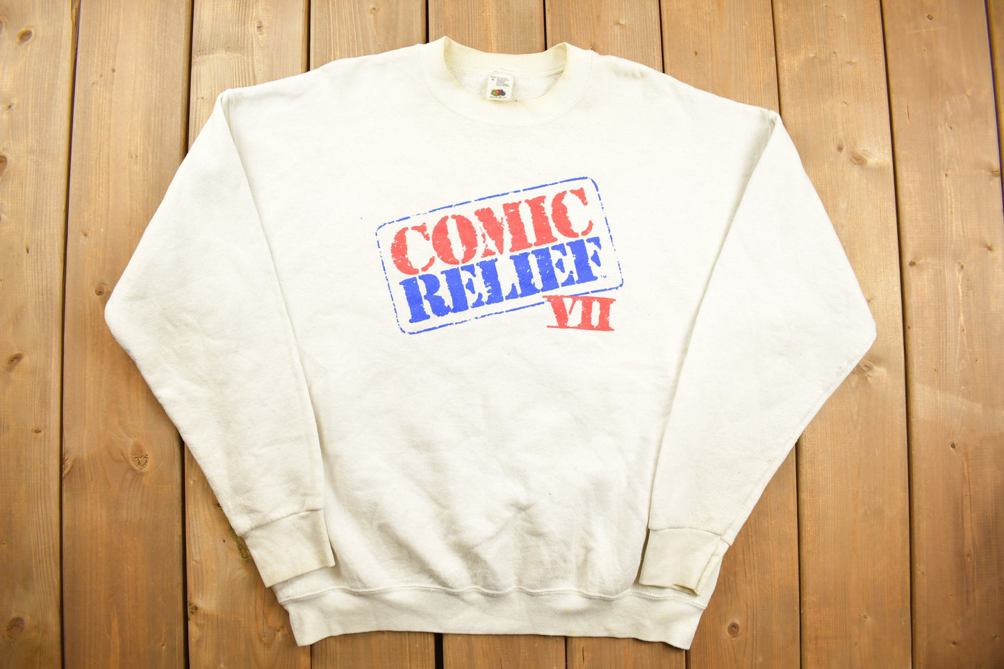 Vintage 1990s Comic Relief VII Graphic Crewneck Sweatshirt / 90s Crewneck / TV Show Promo / 90s TV Program