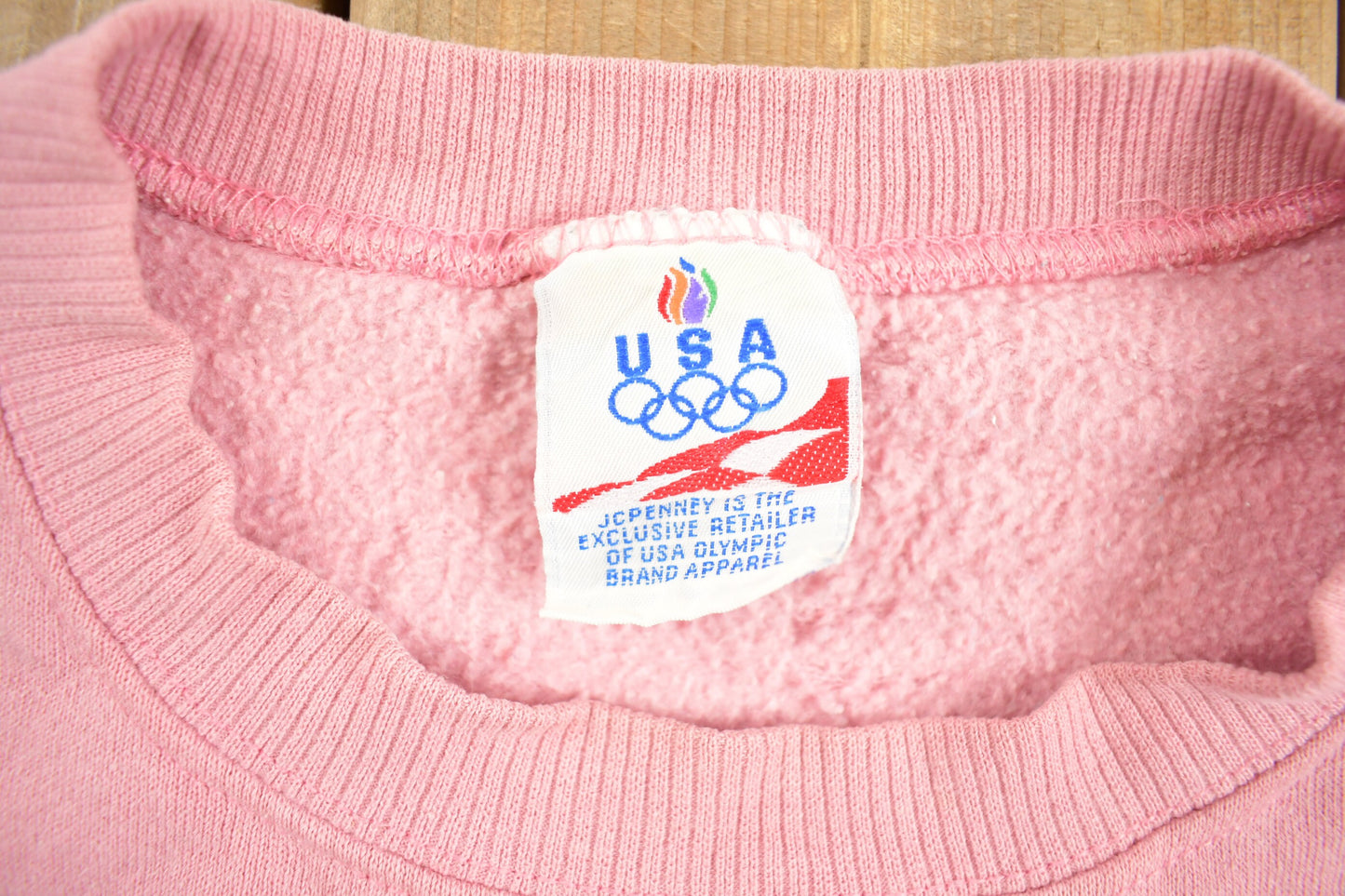 Vintage 1990s Pink USA Olympic JCPenny Crewneck Sweatshirt / 90s Crewneck / Made In USA / Streetwear / 90s Blank / Vintage Olympic