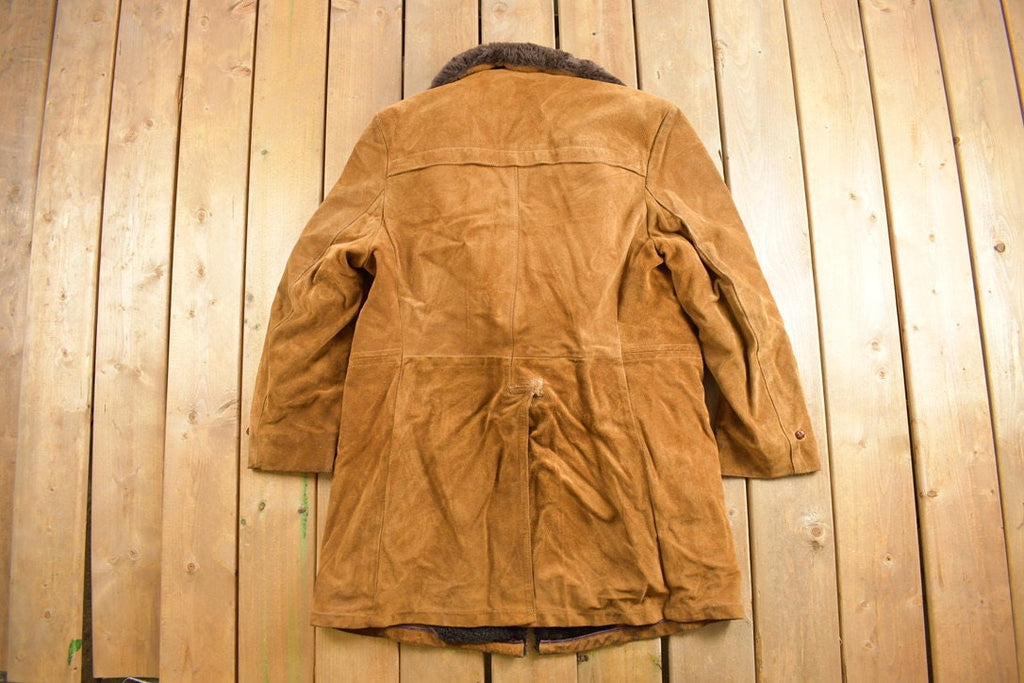 Vintage 1970s Wickbury Fur Lined Suede Coat