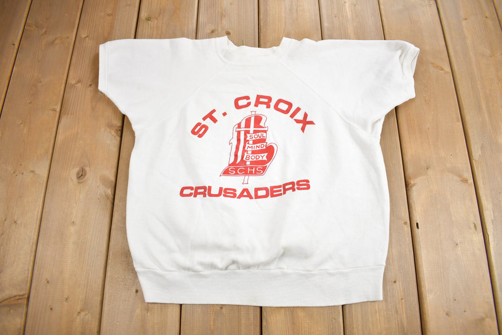 Vintage 1960s St Croix Crusaders Short Sleeve Raglan Sweatshirt