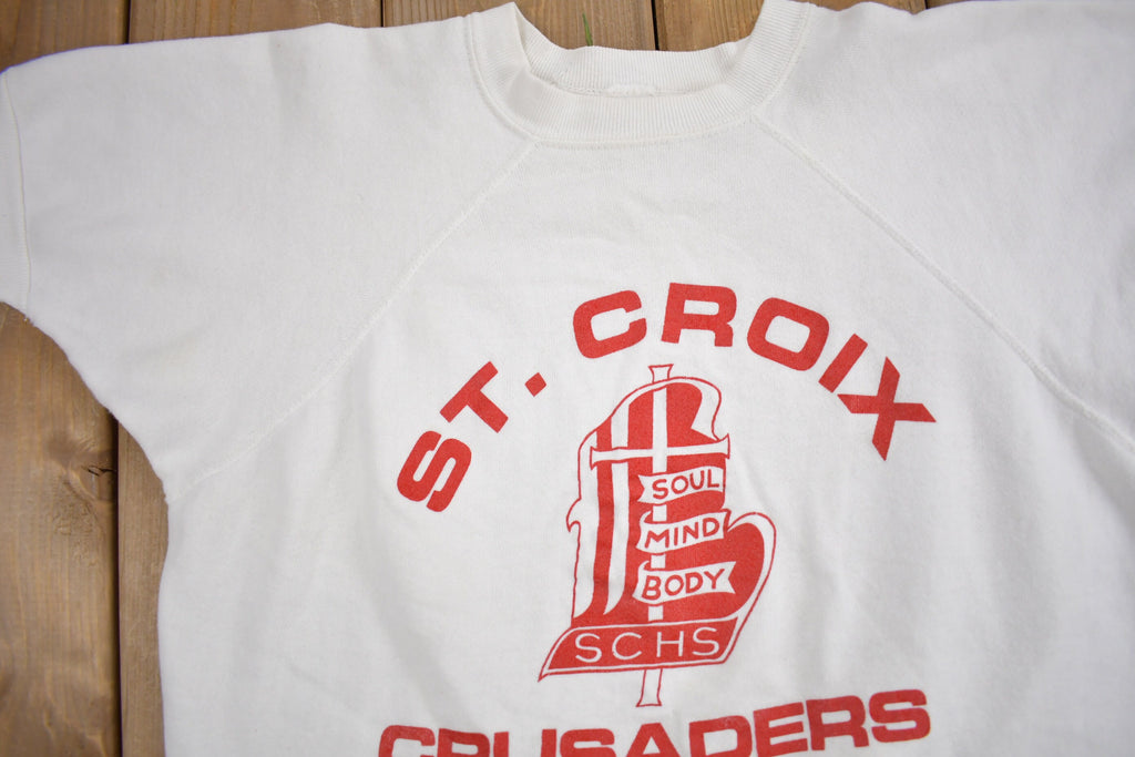 Vintage 1960s St Croix Crusaders Short Sleeve Raglan Sweatshirt