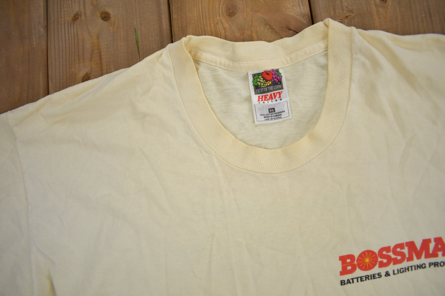 Vintage 1990s Bossman Battery Graphic T Shirt / Vintage T Shirt / Streetwear / Graphic Tee / Single Stitch / Made In Canada