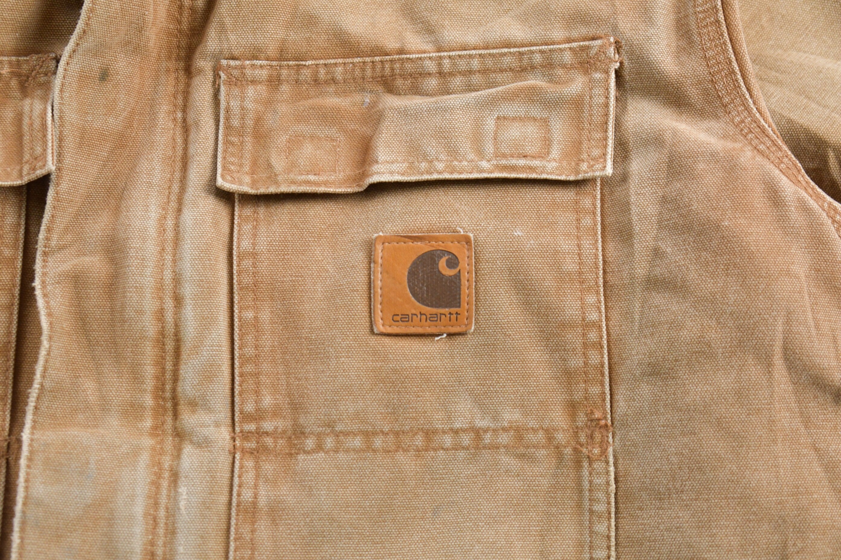 Vintage 1990s Beige Quilt Lined Carhartt Traditional Jacket