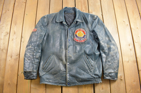 Vintage 1980s Molsons Maintenance Barrie Leather Jacket / Stan / Fall Outerwear / Leather Coat / Winter Outerwear / Streetwear Fashion /