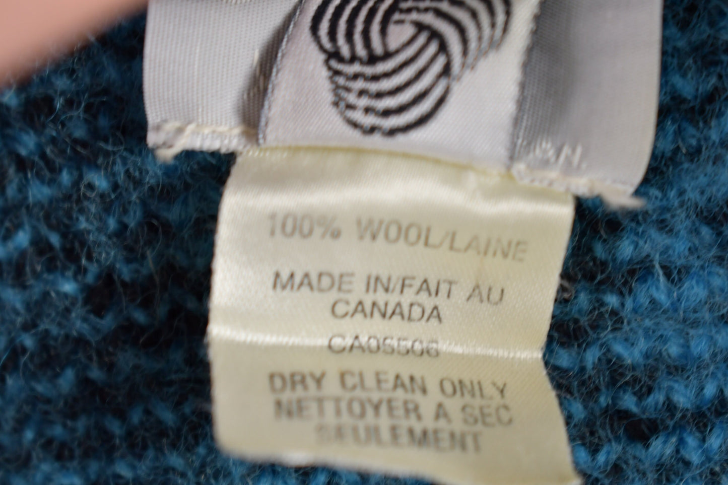 Vintage 1980s European Star Virgin Wool Knit Long Coat / Full Length / Robe Coat / Made In Canada / Trench Coat /