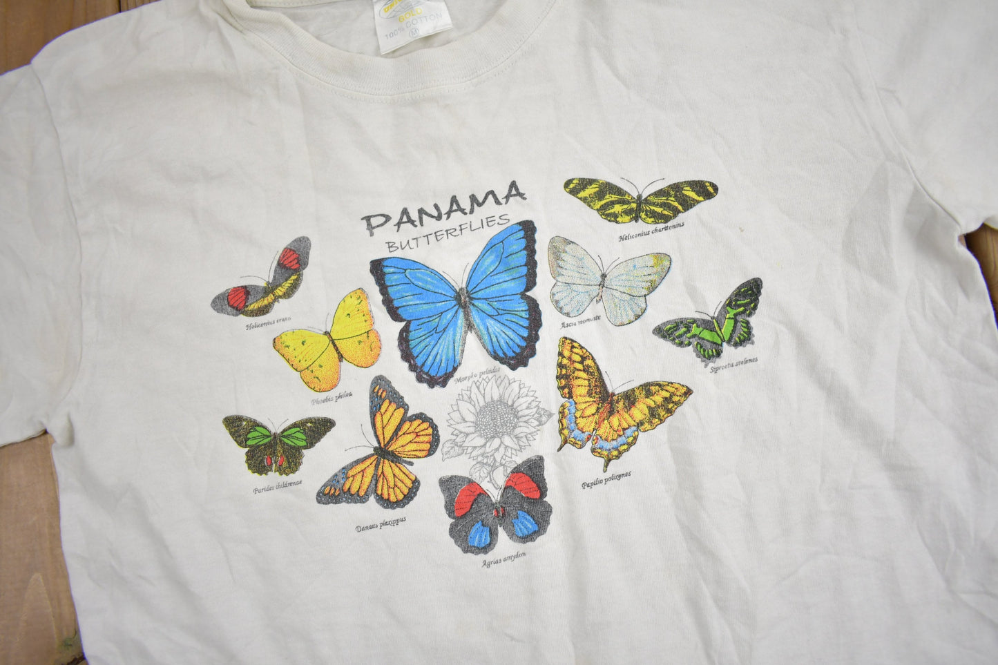 Vintage 1990s Panama Butterflies Graphic Souvenir T Shirt / Vintage Butterfly / Vacation Tee / Travel T Shirt