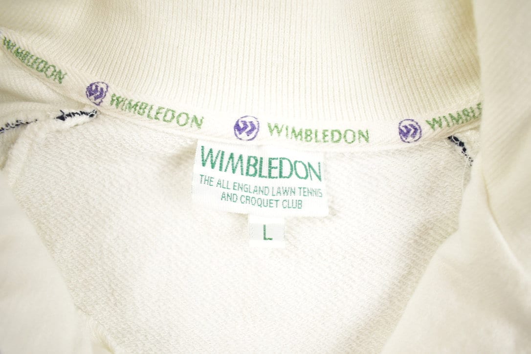 Vintage 1990s Wimbledon Quarter Zip Collared Sweatshirt / 90s Crewneck / Souvenir Travel Sweater / Streetwear / England Tennis / Wimbledon