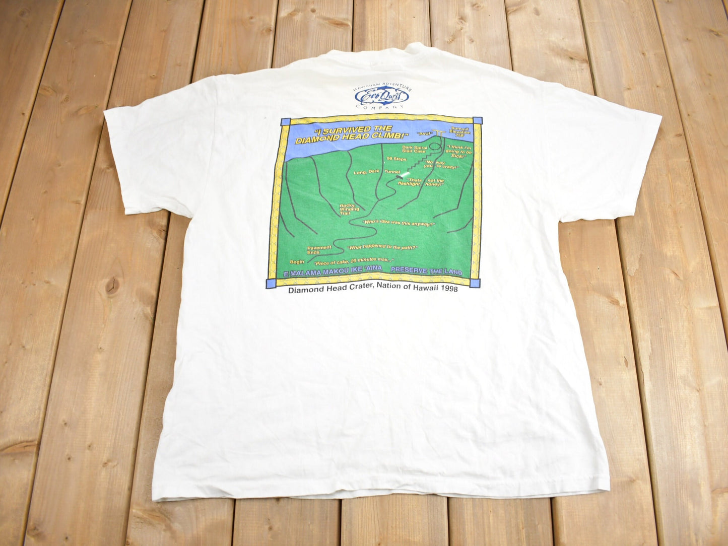 Vintage 1998 Diamond Head Summit Club Nation Of Hawaii Souvenir T Shirt / Streetwear / Vacation Tee / Travel T Shirt / Single Stitch