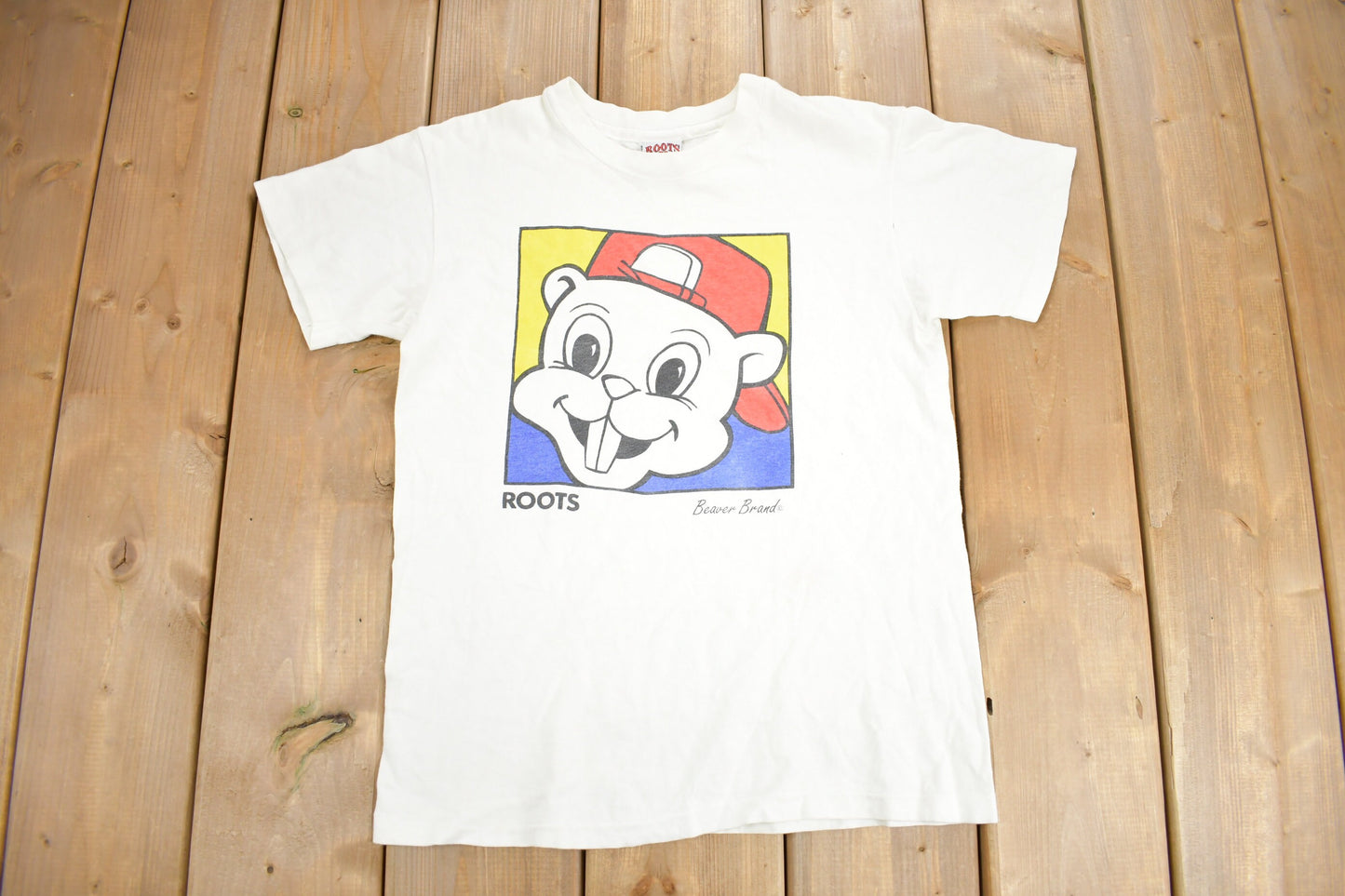 Vintage 1990s Roots Beaver Brand Graphic Youth T-Shirt / Single Stitch / Made In Canada / Vintage Roots