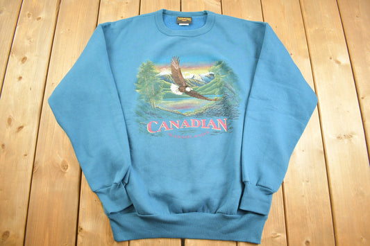 Vintage 1990s Canadian Marshlands Eagle Crewneck Sweater / Embroidered / Vintage Sweatshirt / Outdoorsman / Wilderness / Made In Canada