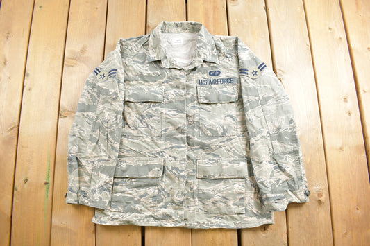 Vintage 2001 US Air Force Military Button Up Shirt / US Air Force / Militaria / Patchwork / U.S. Army Military Gear / Digital Camo / Digi