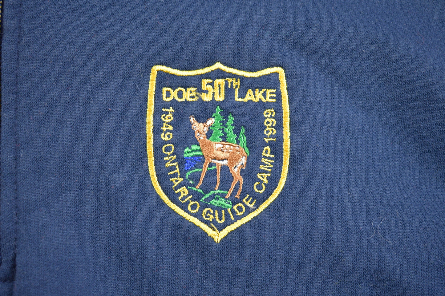 Vintage 1999 Doe Lake 50th Ontario Guide Camp Quarter Zip Sweatshirt / 90s Crewneck / Souvenir Sweater / Made In Canada / Travel Vacation