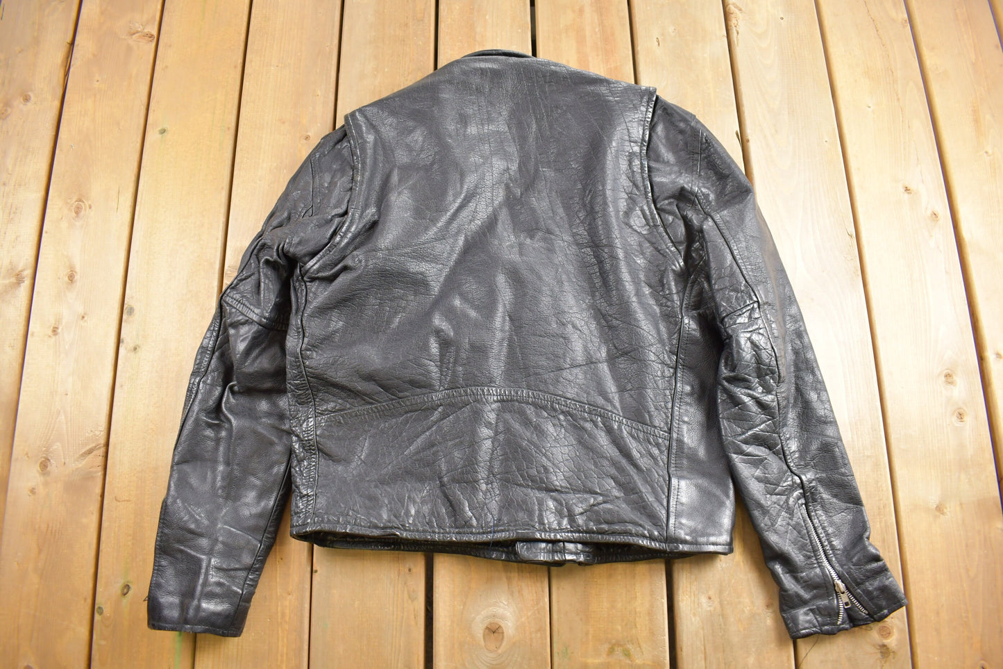 Vintage 1990s Protech Leather Apparel Biker Jacket / Motorcycle Jacket / Leather Coat / Vintage Biker Jacket / Heavy Weight