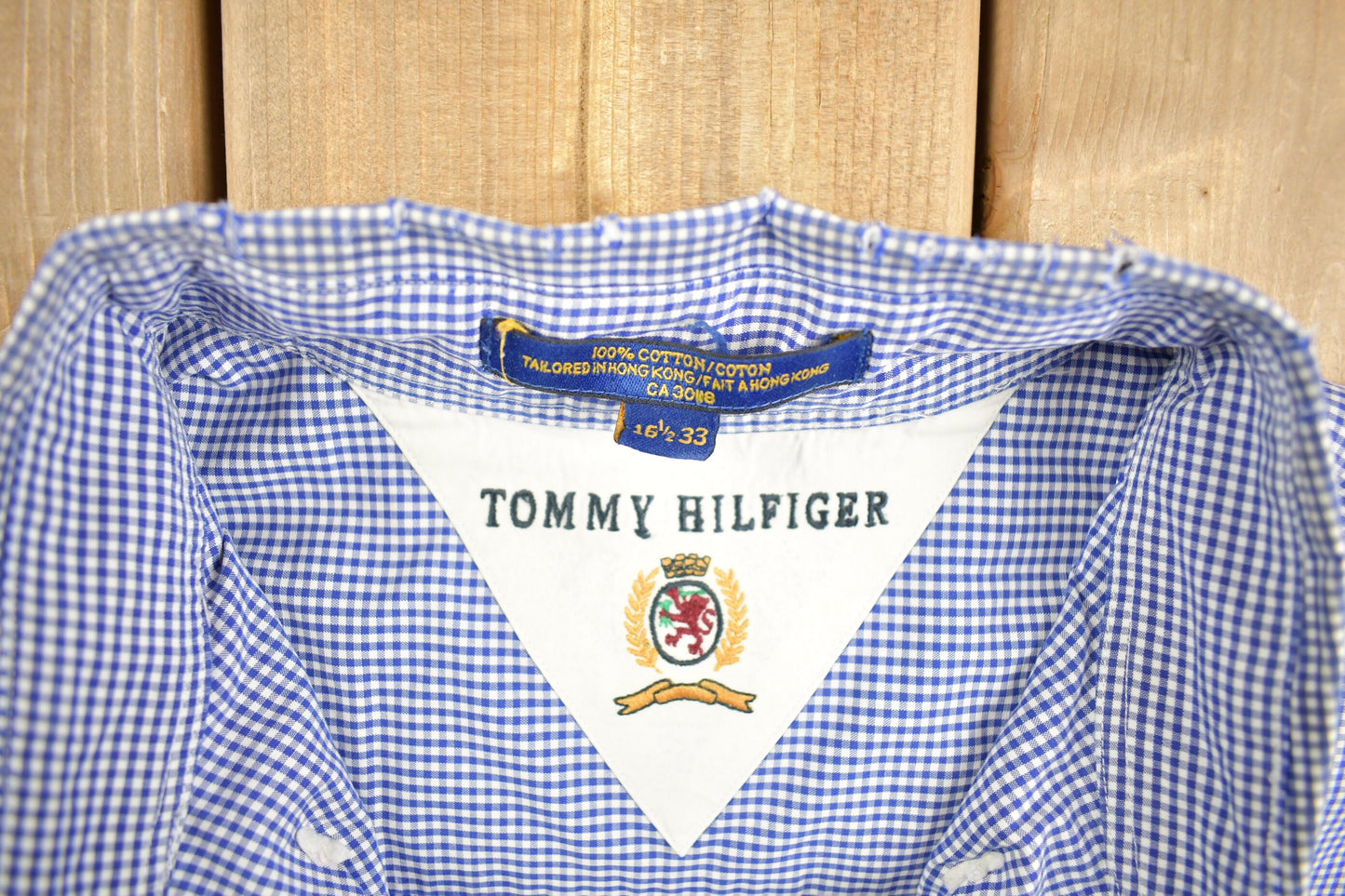 Vintage 1990s Tommy Hilfiger Gingham 100% Cotton Button Up Shirt / 1990s Button Up / Vintage Flannel / Basic Button Up