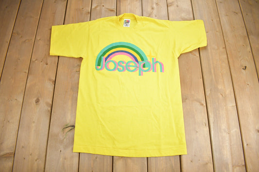 Vintage 1990s Joseph Rainbow Graphic T Shirt / Vintage T Shirt / Streetwear / Graphic Tee / Single Stitch / Made In Canada