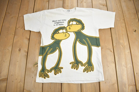 Vintage 1990s Meet Our Nosy Neighbours in El Nido Monkey Graphic T Shirt / Vintage T Shirt / Streetwear / Graphic Tee