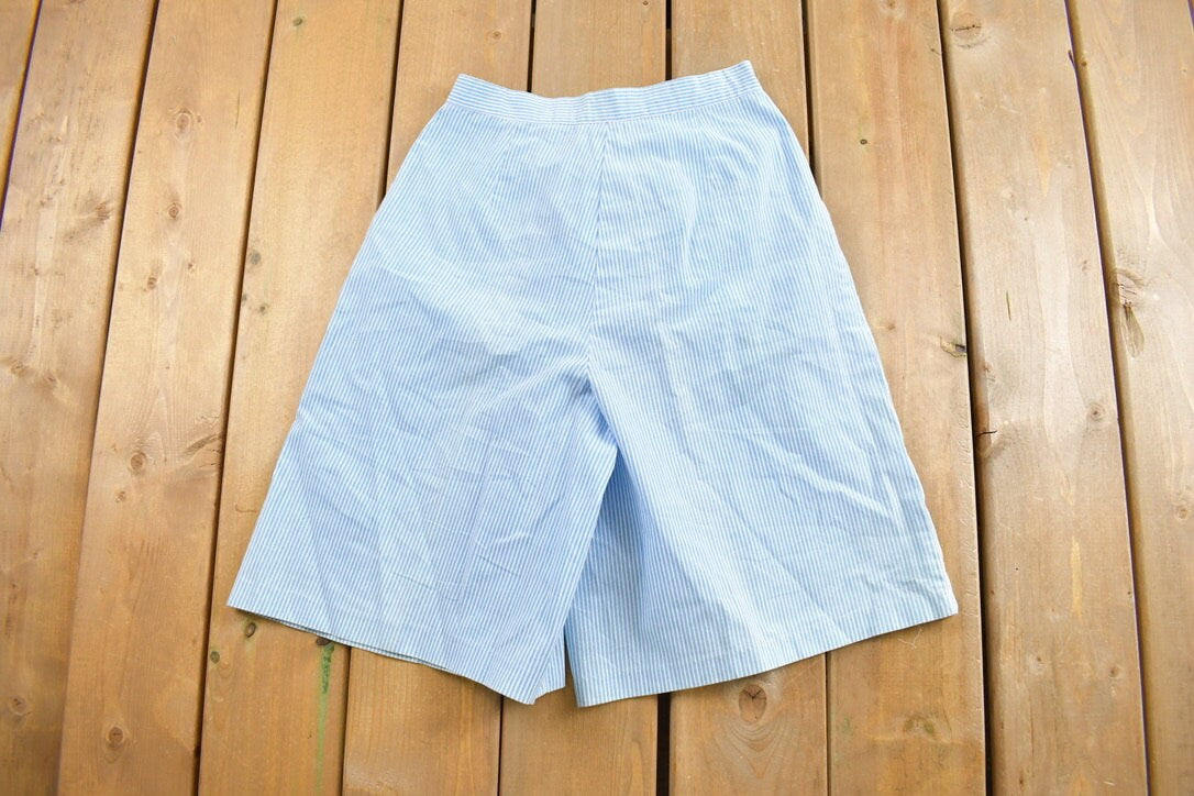 Vintage 1980s Charisma Pleated Striped Shorts Size 25 x 10