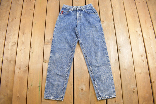 Vintage 1990's Lee Mid Wash Jeans Size 25 x 27.5 / Basic Blue Denim / Made in USA / Stone Wash / Pants / 90s Clothing