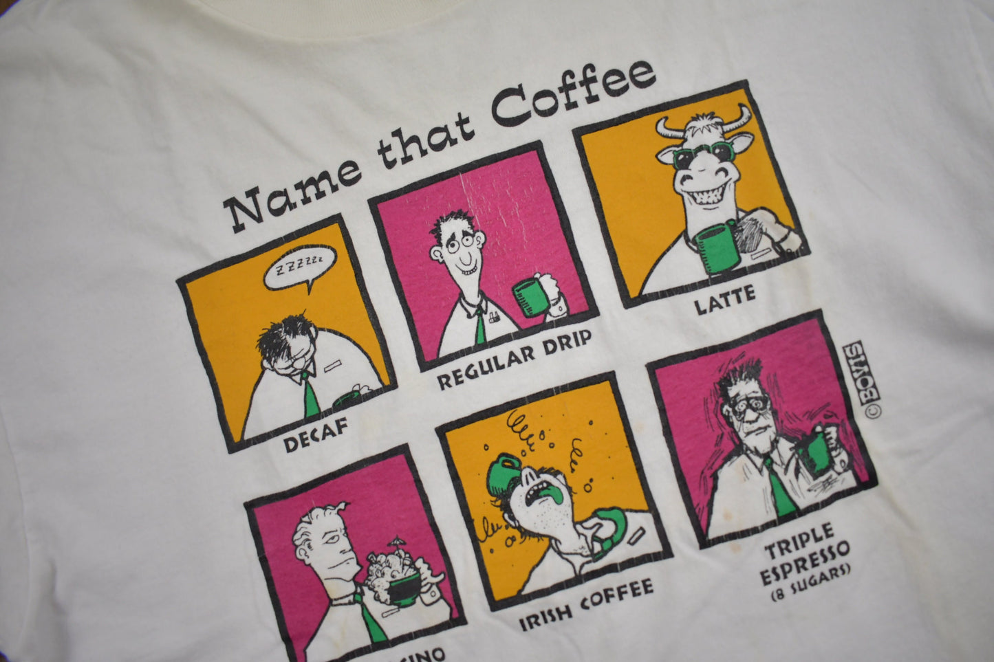 Vintage 1990s Name That Coffee Graphic T Shirt / Vintage Coffee T Shirt / Streetwear / Graphic Tee / Funny T Shirt