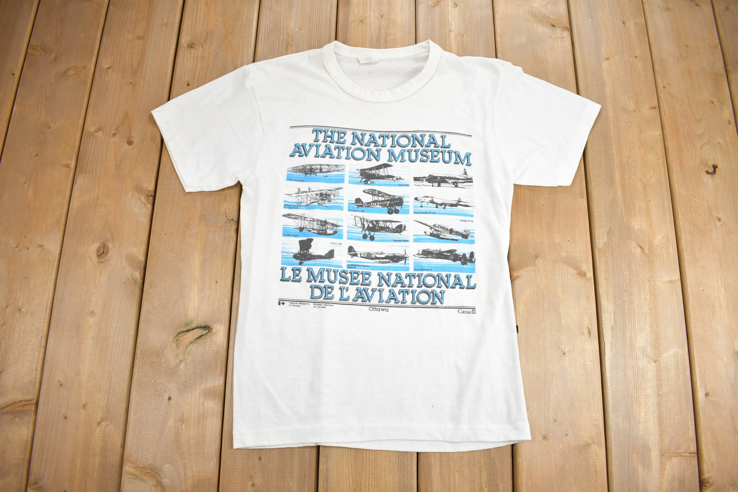 Vintage 1980s The National Aviation Museum Of Canada Graphic T Shirt / Vintage T Shirt / Museum Tee / Single Stitch / Made In Canada