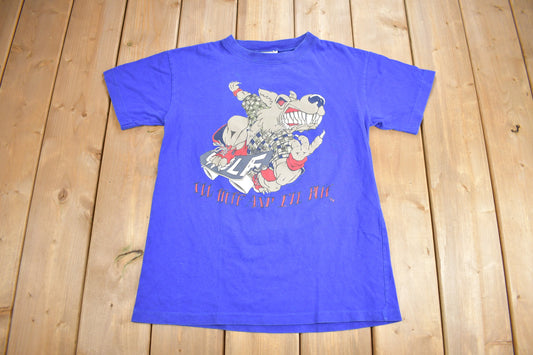 Vintage 1990s Skateboarding Wolf Graphic T Shirt / Northern Getaway / Streetwear / Graphic Tee / Single Stitch / Made In Canada