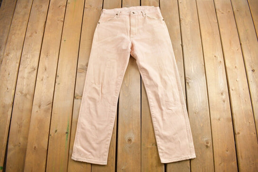 Vintage 1980s Wrangler Pink Jeans Size 33 x 30 / Made in USA / American Vintage / Workwear / Streetwear / Vintage Pants