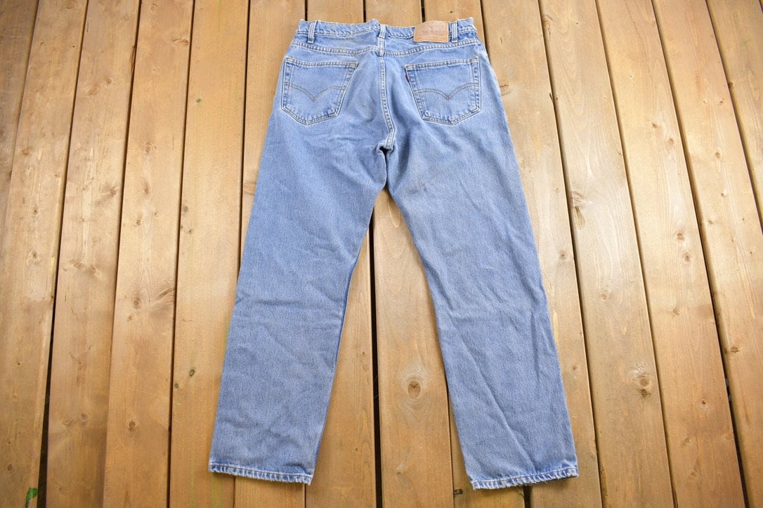 Vintage 1990s Levi's 505 Red Tab Jeans Size 34 x 28.5 / Light Wash / Vintage Denim / 90s Levi's / Regular Fit Straight Leg