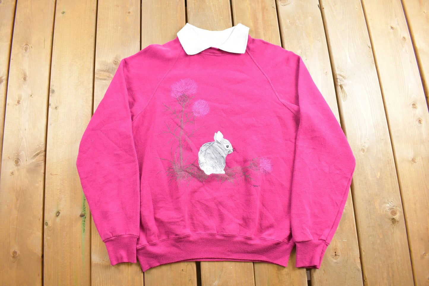 Vintage 1990's Cute Rabbit Crewneck / 90s Crewneck / Nature / Animals / Vintage Sweatshirt / Bunny / Made In USA / Pullover Sweatshirt