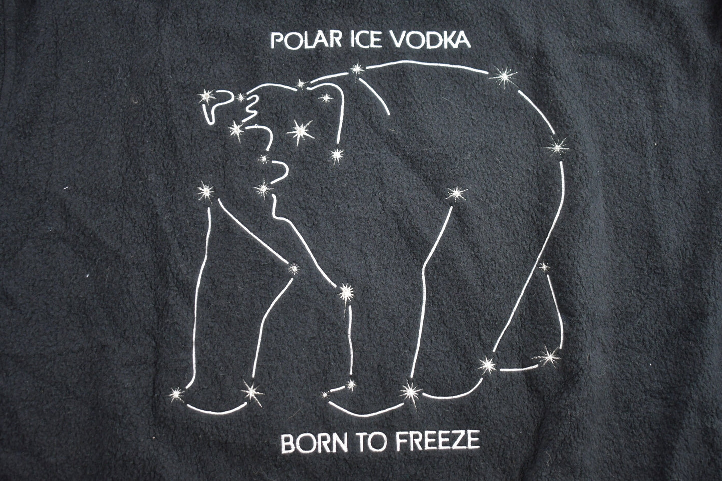 Vintage 1990s Polar Ice Vodka Quarter Zip Fleece Sweatshirt / Souvenir / Embroidered / Vodka Promo / Polar Bear