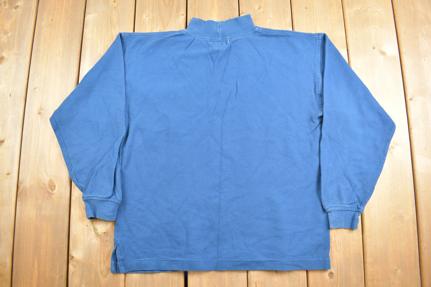 Vintage 1990s The Mens Store Blank Mock Neck Sweatshirt / 90s Crewneck / BLue / Athleisure / Streetwear / 90s Blank