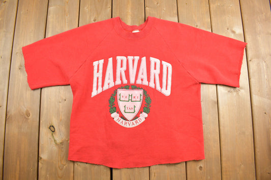 Vintage 1980s Harvard University Raglan Crewneck Sweater / American Ivy League School / College Sports / Pullover Sweatshirt / Short Sleeve