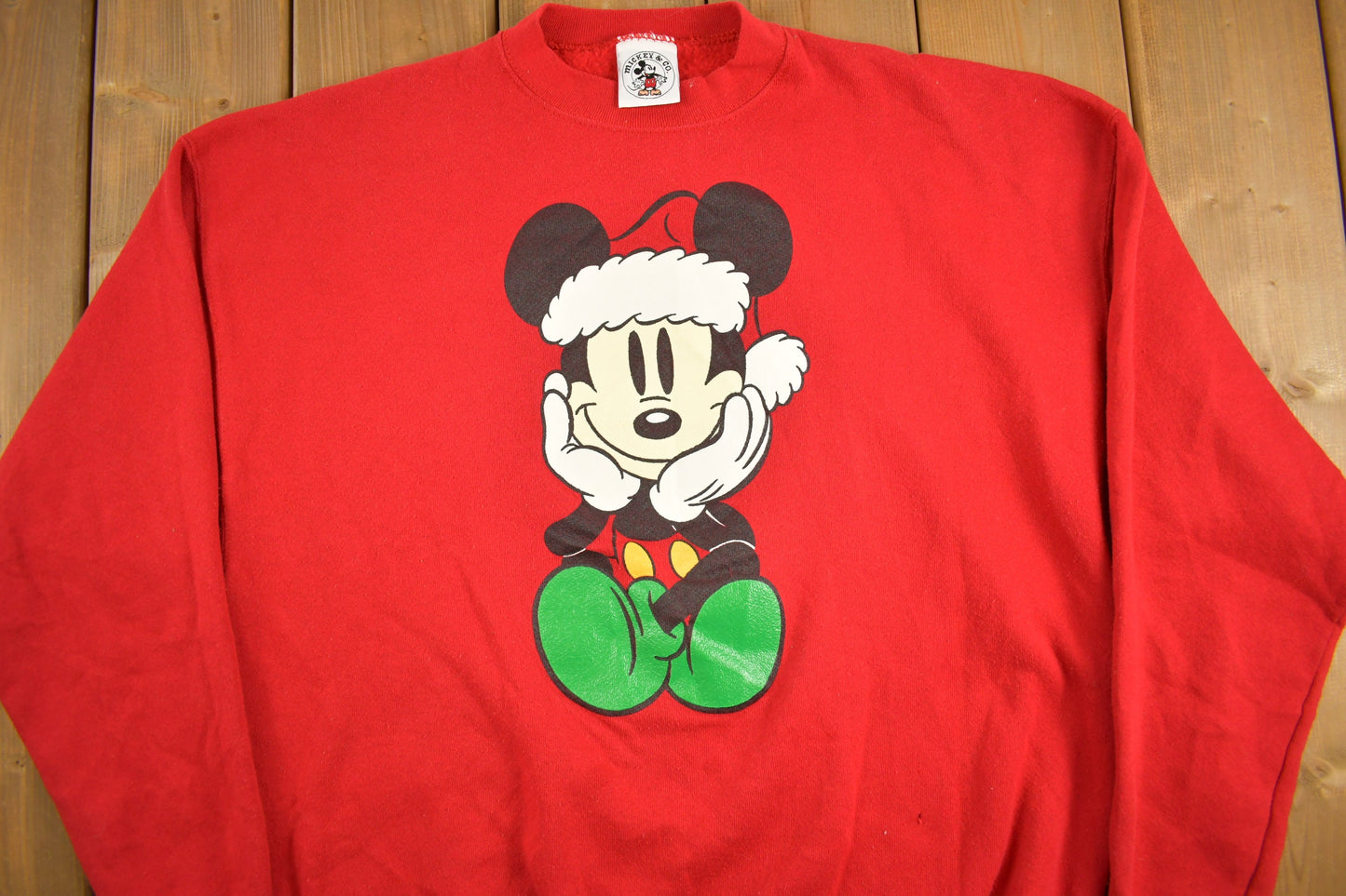 Vintage 1990s Mickey Mouse Disney Christmas Sweatshirt / Vintage Sweatshirt / Vintage Disney / Mickey / Cartoon / Mickey & Co