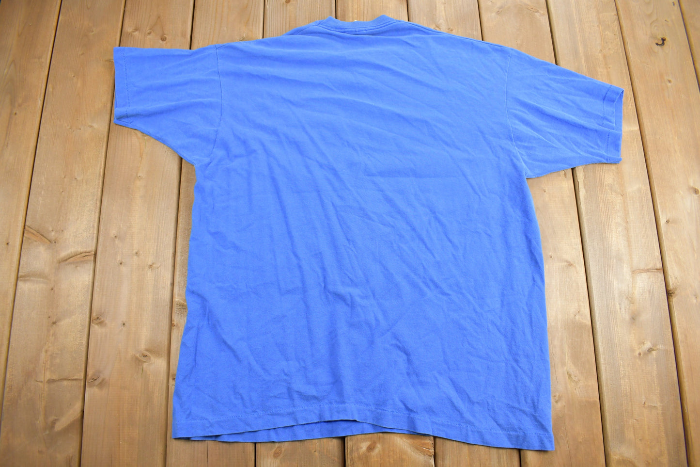 Vintage 1990s Blue Fruit of the Loom Blank Pocket T-Shirt / Streetwear / Retro Style / Single Stitch / Made In USA / 90s Basic Tee