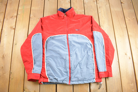 Vintage 1990s Tommy Jeans Fleece Lined Jacket / Embroidered / Streetwear / Vintage Tommy Hilfiger / Color Block