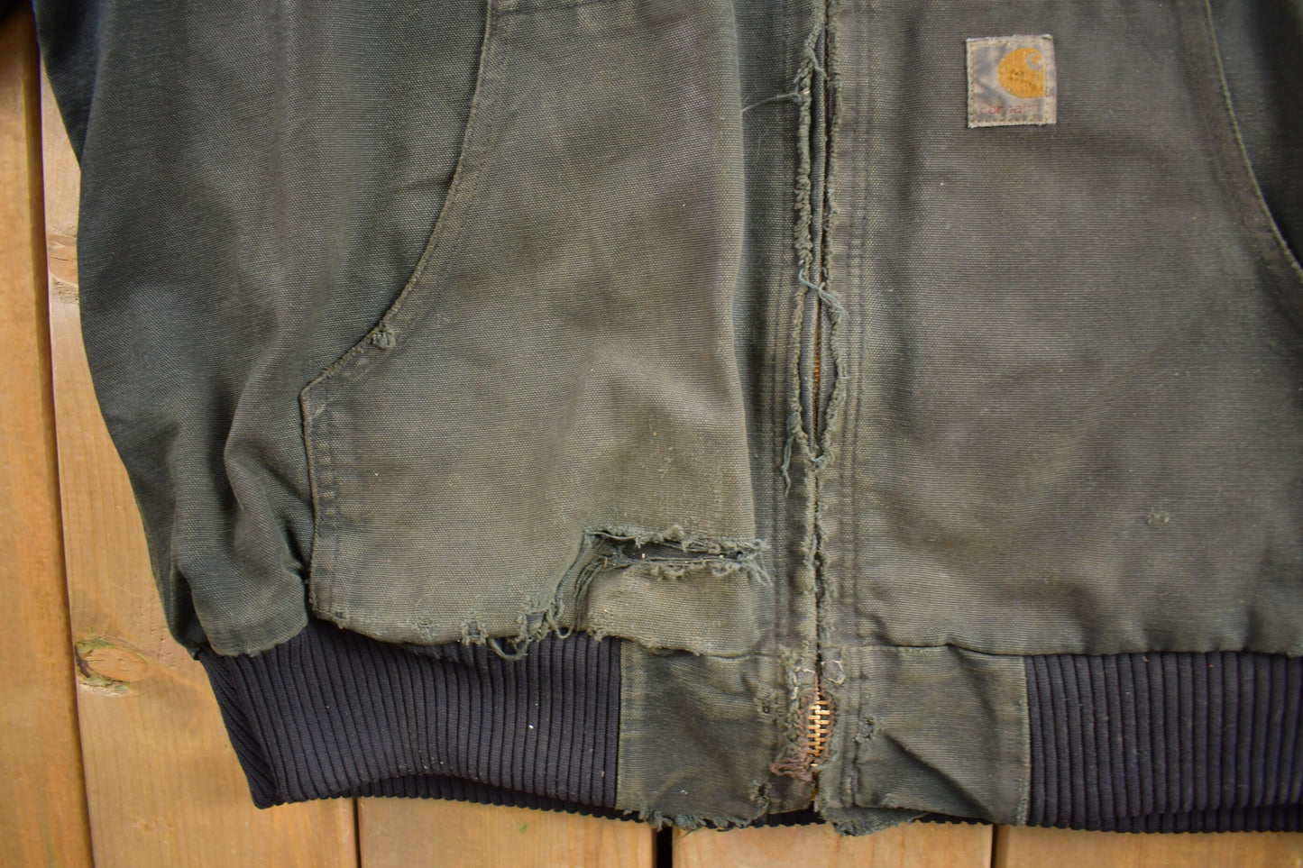 Vintage 1990s Carhartt Thrashed Active Jac Work Jacket / Workwear / Distressed Carhartt Jacket / Vintage Carhartt / Made In USA